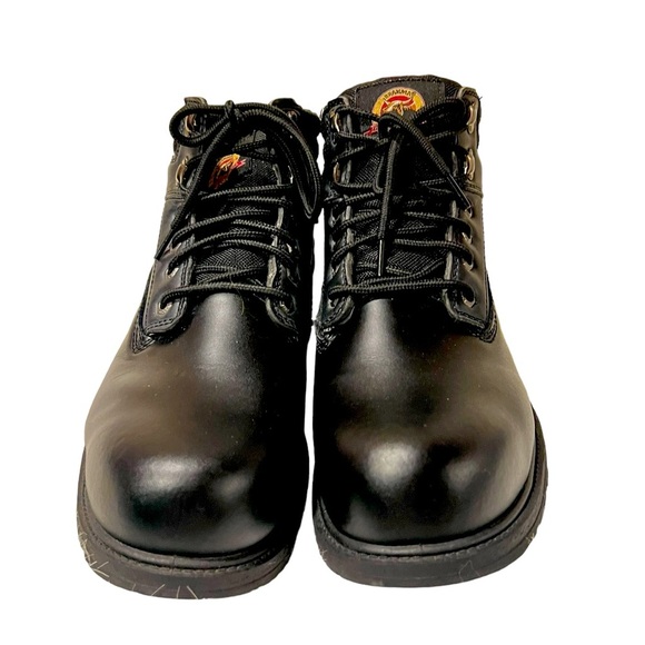 BRAHMA MEN'S STEEL TOE BLACK WORK BOOTS  Shock Absorbent Weight Dispersion. - Picture 1 of 13